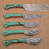 Custom Handmade Damascus Steel Chef Knife Set With Leather Roller Kit | Christmas Gift, Birthday Gift, Wedding Gift, Anniversary Gift, Valentine's Gift - Image 6