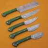 Custom Handmade Damascus Steel Chef Knife Set With Leather Roller Kit | Christmas Gift, Birthday Gift, Wedding Gift, Anniversary Gift, Valentine's Gift