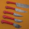 Custom Handmade Damascus Steel Chef Knife Set With Leather Roller Kit | Christmas Gift, Birthday Gift, Wedding Gift, Anniversary Gift, Valentine's Gift - Image 8
