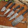Custom Handmade Damascus Steel Chef Knife Set With Leather Roller Kit | Christmas Gift, Birthday Gift, Wedding Gift, Anniversary Gift, Valentine's Gift - Image 3