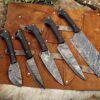 Custom Handmade Damascus Steel Chef Knife Set With Leather Roller Kit | Christmas Gift, Birthday Gift, Wedding Gift, Anniversary Gift, Valentine's Gift - Image 4