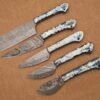 Custom Handmade Damascus Steel Chef Knife Set With Leather Roller Kit | Christmas Gift, Birthday Gift, Wedding Gift, Anniversary Gift, Valentine's Gift - Image 6