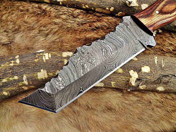 Custom Handmade Damascus Steel Tento Skinner Knife | Christmas Gift, Birthday Gift, Wedding Gift, Anniversary Gift, Valentine's Gift - Image 3