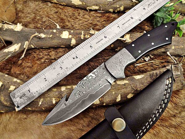 Custom Handmade Damascus Steel Gut Hook Skinner Knife | Christmas Gift, Birthday Gift, Wedding Gift, Anniversary Gift, Valentine's Gift