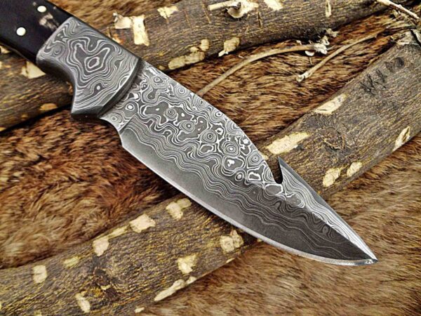 Custom Handmade Damascus Steel Gut Hook Skinner Knife | Christmas Gift, Birthday Gift, Wedding Gift, Anniversary Gift, Valentine's Gift - Image 5