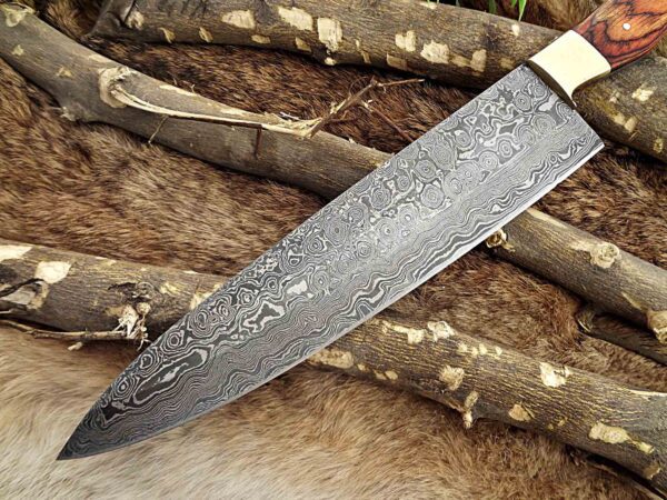 Custom Handmade Damascus Steel Chef Knife | Christmas Gift, Birthday Gift, Wedding Gift, Anniversary Gift, Valentine's Gift - Image 3