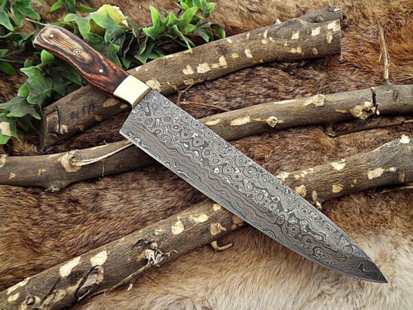 Custom Handmade Damascus Steel Chef Knife | Christmas Gift, Birthday Gift, Wedding Gift, Anniversary Gift, Valentine's Gift - Image 5