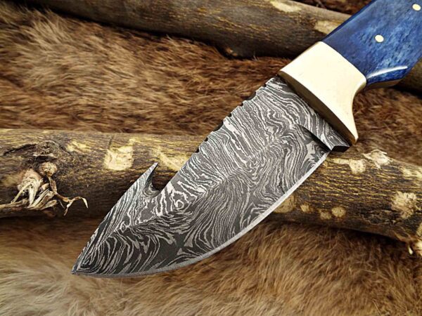 Custom Handmade Damascus Steel Gut Hook Skinner Knife | Christmas Gift, Birthday Gift, Wedding Gift, Anniversary Gift, Valentine's Gift - Image 3