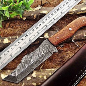 Custom Handmade Damascus Steel Tento Skinner Knife | Christmas Gift, Birthday Gift, Wedding Gift, Anniversary Gift, Valentine's Gift