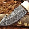 Custom Handmade Damascus Steel Gut Hook Skinner Knife | Christmas Gift, Birthday Gift, Wedding Gift, Anniversary Gift, Valentine's Gift - Image 3