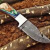 Custom Handmade Damascus Steel Gut Hook Skinner Knife | Christmas Gift, Birthday Gift, Wedding Gift, Anniversary Gift, Valentine's Gift - Image 4